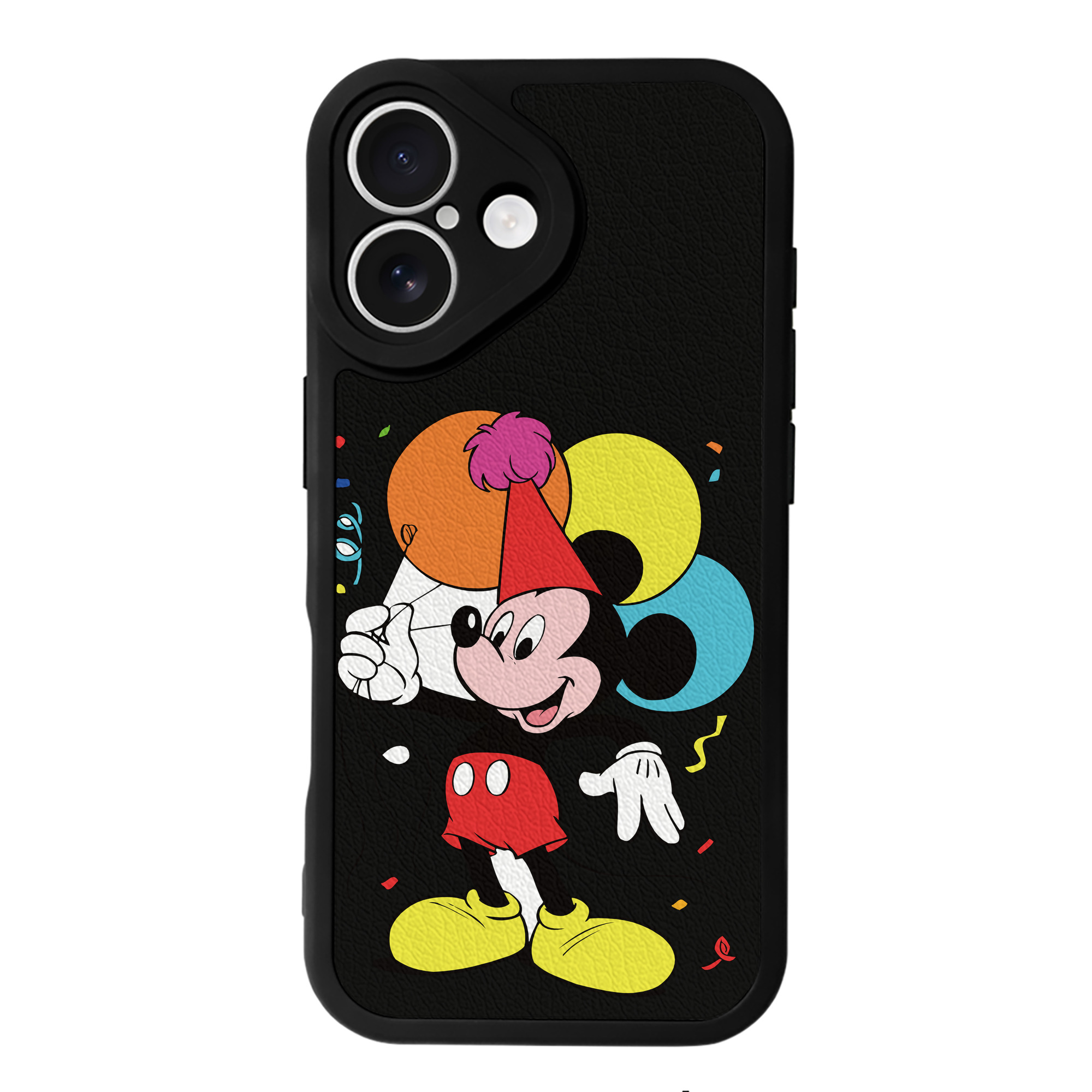 （画像用） ミッキーマウス Mickey Mouse 【iPhone 16シリーズ対応】シリコンスマホケース（レザー調） 材質：シリコン
